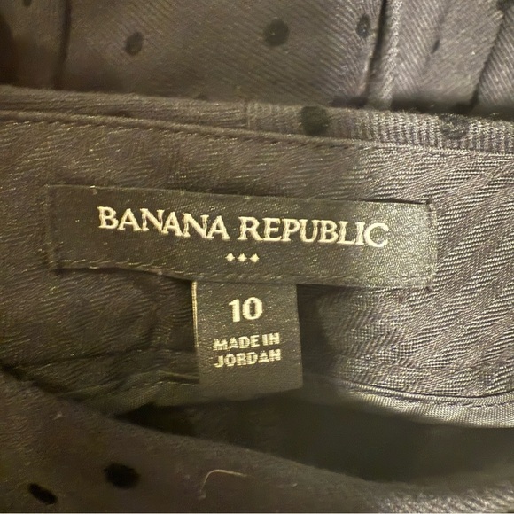 Gently Worn Banana Republic Black Pants with Polka Dots - Picture 2 of 4